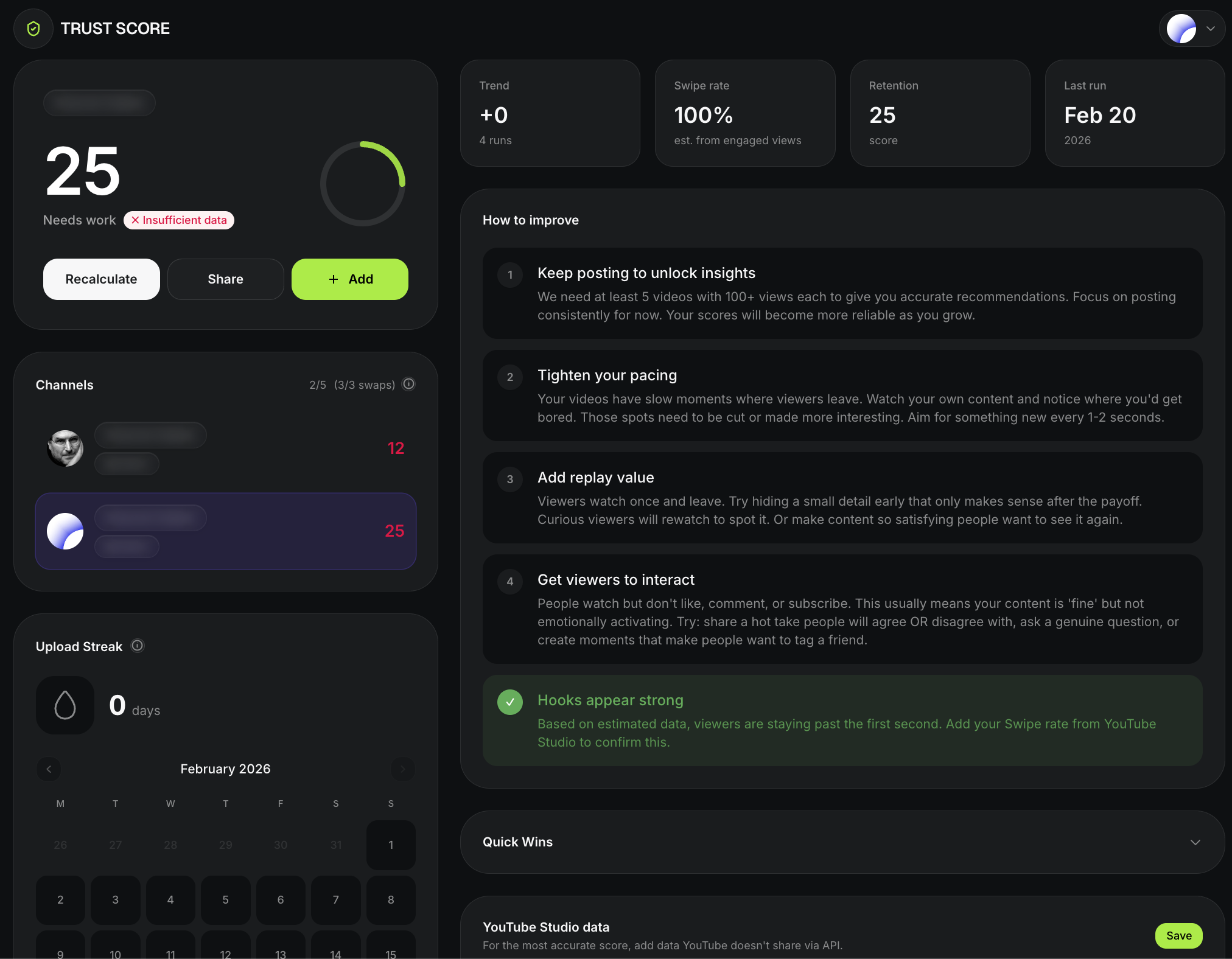 Trustscore dashboard screenshot